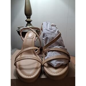 Zurin Womens Size 8 Bridal Party Heels Strappy Tan Colored